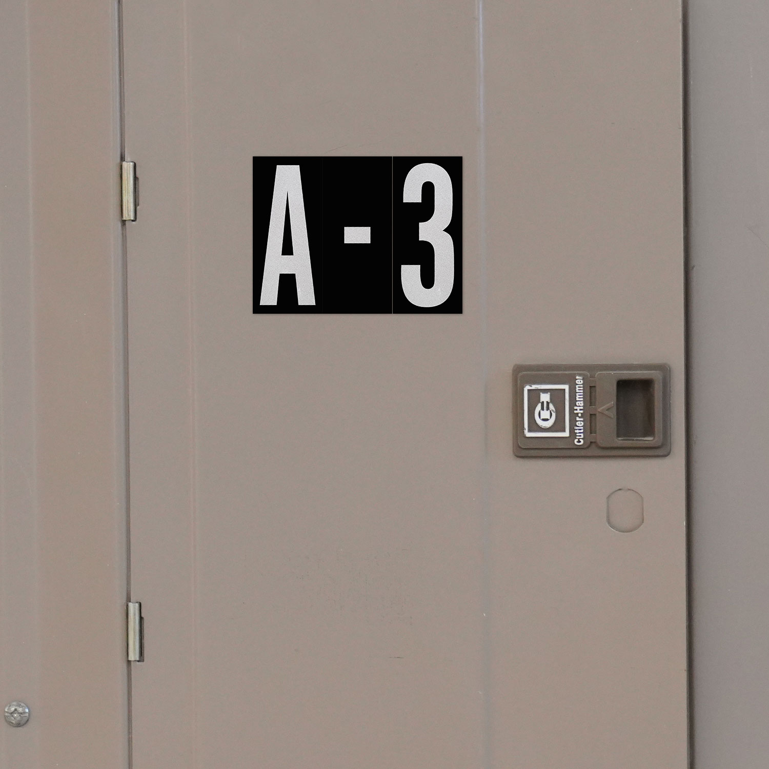 3.75" White Character on Black EG Reflective Vinyl Label