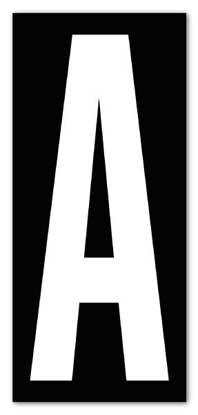 3" White Character on Black Vinyl Label