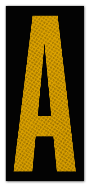 3" Yellow Character on Black EG Reflective Vinyl Label