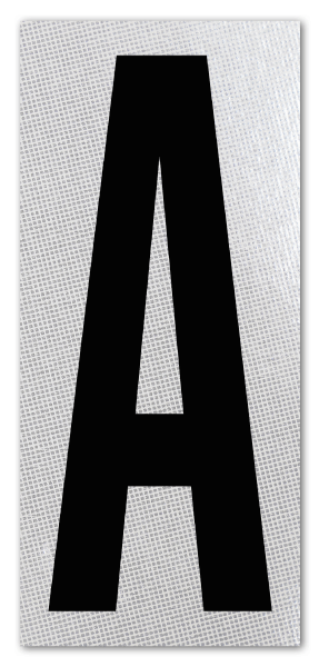 3" Black Character on White EG Reflective Vinyl Label