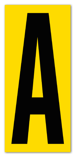 3.75" Black Character on Yellow Vinyl Label