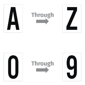 2-1/2" Reflective White/Black Letters & Numbers Utility Kit